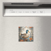 Elegant Schattige Plump Duck Bloemen Magneet (Insitu (Vaatwasser))