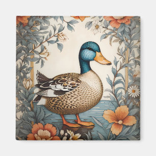 Elegant Schattige Plump Duck  Bloemen Magneet