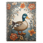 Elegant Schattige Plump Duck Bloemen Notitieboek (Voorkant)