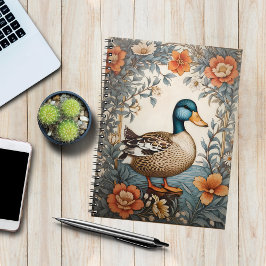 Elegant Schattige Plump Duck  Bloemen Notitieboek