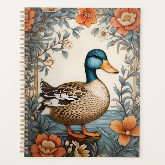 Elegant Schattige Plump Duck  Bloemen Planner (Voorkant)