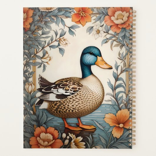 Elegant Schattige Plump Duck  Bloemen Planner (Achterkant)