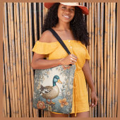Elegant Schattige Plump Duck Bloemen Tote Bag