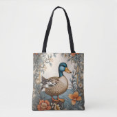Elegant Schattige Plump Duck  Bloemen Tote Bag (Voorkant)