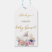 Elegant Schattige pompoen bloemenBaby shower Cadeaulabel (Voorkant)