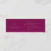 Elegant Schattige Rood Modern Monogram Custom Mini Visitekaartje (Achterkant)