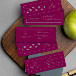 Elegant Schattige Rood Modern Monogram Custom Mini Visitekaartje