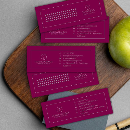 Elegant Schattige Rood Modern Monogram Custom Mini Visitekaartje