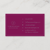 Elegant Schattige Rood Modern Monogram Custom Visitekaartje (Achterkant)