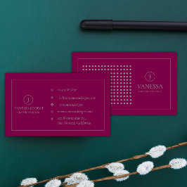 Elegant Schattige Rood Modern Monogram Custom Visitekaartje