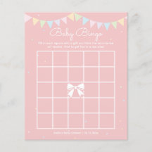 Elegant Schattige Roze Bow Meisje Baby shower Bing