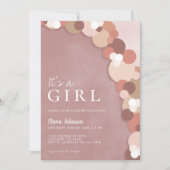 Elegant Schattige Roze Meisje Baby shower Kaart (Voorkant)