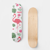 Elegant schattige roze waterverf flamingo bloemen persoonlijk skateboard (Voorkant)