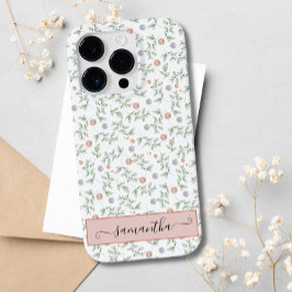 Elegant Schattige wit gebladerte verlaat parels op Case-Mate iPhone 14 Pro Hoesje