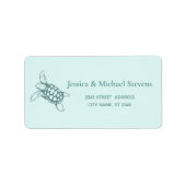 Elegant schattige zeeen schildpad etiket (Voorkant)