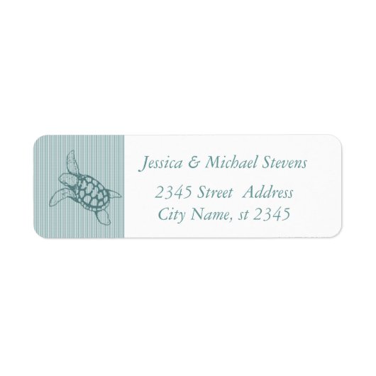 Elegant schattige zeeen schildpad etiket (Voorkant)