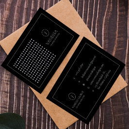 Elegant Schattige Zwart Modern Monogram Custom Visitekaartje