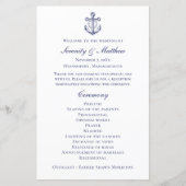Elegant Scheepsanker Trouwprogramma in Marineblauw (Voorkant)