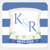 Elegant scheepskoord trouwtop favoriet vierkante sticker (Voorkant)