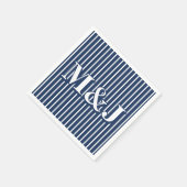 ELEGANT Scheepsstripes Blauw en Witte Initialen Servet (Hoek)