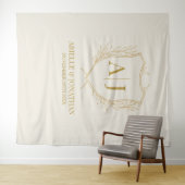 Elegant Schild monogram huwelijks achtergrond Wandkleed (In Situ (horizontaal))