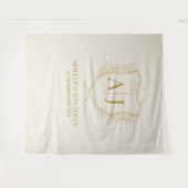 Elegant Schild monogram trouw achtergrond Wandkleed (Voorkant (horizontaal))