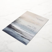 Elegant Schilderachtig Abstract Landschap Winter B Folie Uitnodiging (Gedraaid)