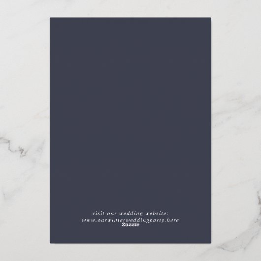 Elegant Schilderachtig Abstract Landschap Winter B Folie Uitnodiging (Achterkant)