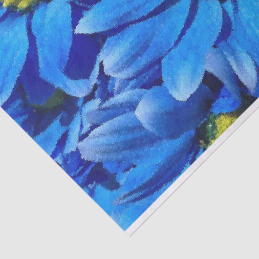Elegant schilderblauw bloemweefselpapier tissuepapier (Detail)