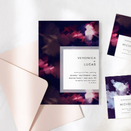 Elegant Schilderen Moderne Borstel Lijn Bruiloft Kaart