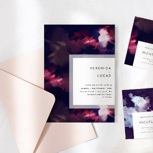 Elegant Schilderen Moderne Borstel Lijn Bruiloft Kaart