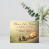 Elegant  schilderij Save the date briefkaarten (Staand voorkant)