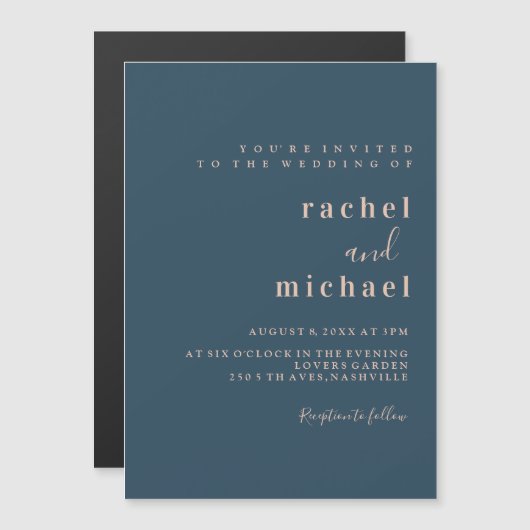 Elegant schlichte magnetische uitnodiging (Voorkant / Achterkant)