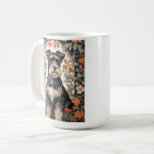 Elegant Schnauzer William Morris Inspired Floral Koffiemok (Voorkant links)