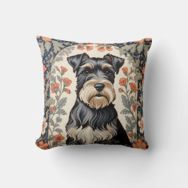 Elegant Schnauzer William Morris Inspired Floral Kussen