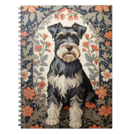 Elegant Schnauzer William Morris Inspired Floral Notitieboek
