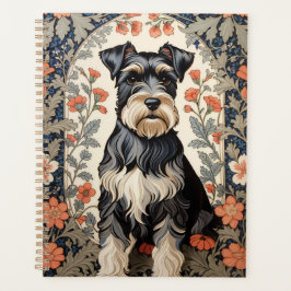 Elegant Schnauzer William Morris Inspired Floral Planner