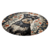 Elegant Schnauzer William Morris Inspired Floral Snijplank (Hoek)