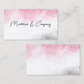 elegant schone waterverf roze en grijs minimalisti visitekaartje (Voorkant / Achterkant)