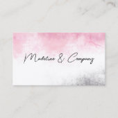 elegant schone waterverf roze en grijs minimalisti visitekaartje (Voorkant)