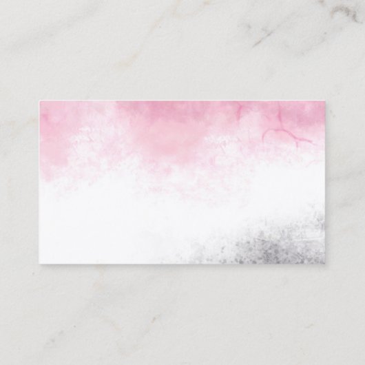 elegant schone waterverf roze en grijs minimalisti visitekaartje (Achterkant)