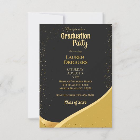 Elegant School Afstuderen Fotojaar Glitter Kaart (Voorkant)