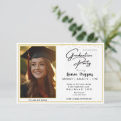 Elegant School Afstuderen Fotojaar Glitter Kaart (Staand voorkant)