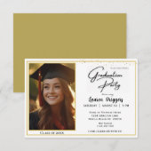 Elegant School Afstuderen Fotojaar Glitter Kaart (Voorkant / Achterkant)