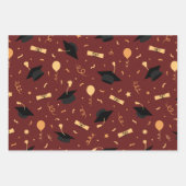 Elegant School Afstuderen Theme Burgundy Inpakpapier Vel (Voorkant)