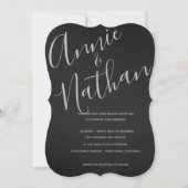 Elegant schoolbord minimalistische zwart wit bruil kaart (Voorkant)