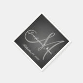 Elegant schoolbord Monogram Papieren servetten (Hoek)