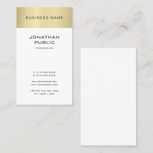 Elegant, schoon design Gold Kijk gewoon goed in Tr Visitekaartje (Voorkant / Achterkant)