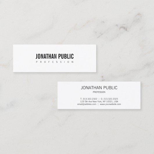 Elegant schoon design, professioneel design, moder mini visitekaartje (Voorkant / Achterkant)