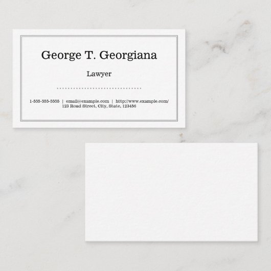 Elegant, schoon en minimalistisch met lijngrens visitekaartje (Voorkant / Achterkant)